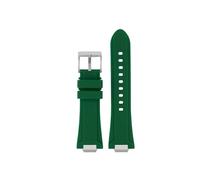 CIEMJSYNF Metal Convex Strap Compatible With Tissot PRX Series Super Player 35mm 40mm Rubber Quick Release Butterfly Buckle Men's WatchBand(B-green-silver pin,24x11mm)