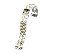 CIEMJSYNF Modified Watch Strap With Metal Connector Compatible With Swatch Irony Classic Collection YVS441G YAS112G Stainless Steel Strap(Silver gold,17mm)