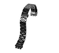 CIEMJSYNF Modified Watch Strap With Metal Connector Compatible With Swatch Irony Classic Collection YVS441G YAS112G Stainless Steel Strap(Black,17mm)