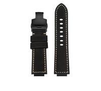 CIEMJSYNF Modified Watch Straps Compatible With Casio ECB-10YD/EFB-680/GST-B400/B200 Convex Suede Leather Strap 24x12 24x14mm Men's Bracelet(Black black,24x14mm)