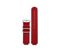 CIEMJSYNF Nylon Watchband Compatible With Casio GBA-800-1A GBA-800-7A GBA-800-9A GBA-800-DG GA-800 GBD-800 GA110 Waterproof Strap Bracelet(Red-silver)