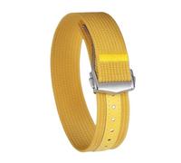 CIEMJSYNF Ribbed Watch Band Deployant Clasp Nylon 20mm 22mm Strap Compatible With Omega Folding Buckle Watchband Sport Wristband For Men(Mustard yellow,20mm)