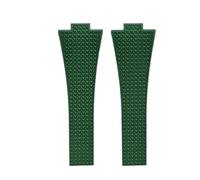 CIEMJSYNF Rubber Strap Compatible With TISSOT PRX Powermatic 35mm 40mm Watches 11mm 12mm Quick Release Spring Buckle Navy Black FKM Watch Bands(Green-No Buckle,12mm)