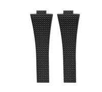 CIEMJSYNF Rubber Strap Compatible With TISSOT PRX Powermatic 35mm 40mm Watches 11mm 12mm Quick Release Spring Buckle Navy Black FKM Watch Bands(Black-No Buckle,11mm)