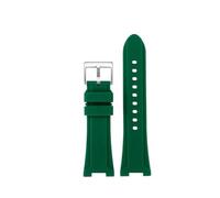 CIEMJSYNF Rubber Watch Strap Compatible With Casio Steel Heart GST-B500D/AD Series Silicone Watch Notch Bracelet Sports Watchband(Green-silver A)