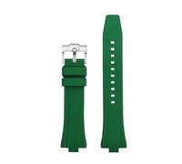 CIEMJSYNF Rubber Watch Strap Compatible With Citizen TSUYOSA Collection NJ0150 NJ0151 ME FKM Watchbands Men Women Quick Release Bracelet(Green-silver)