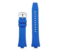 CIEMJSYNF Rubber Watch Strap Compatible With Citizen TSUYOSA Collection NJ0150 NJ0151 ME FKM Watchbands Men Women Quick Release Bracelet(Blue-silver)