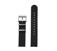 CIEMJSYNF Sailcloth Nylon Ribbed Strap 18mm 20mm 22mm Design Quick Release Ribbed Nylon Watch Bands(Black,18mm)