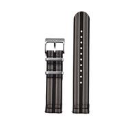 CIEMJSYNF Sailcloth Nylon Ribbed Strap 18mm 20mm 22mm Design Quick Release Ribbed Nylon Watch Bands(Black Khaki Grey,20mm)