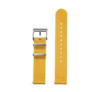 CIEMJSYNF Sailcloth Nylon Ribbed Strap 18mm 20mm 22mm Design Quick Release Ribbed Nylon Watch Bands(Yellow,22mm)