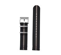 CIEMJSYNF Sailcloth Nylon Ribbed Strap 18mm 20mm 22mm Design Quick Release Ribbed Nylon Watch Bands(Black Khaki,18mm)