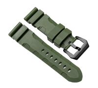 CIEMJSYNF Silicone Watch Band Compatible With Panerai SUBMERSIBLE PAM 111 441 616 Bracelet 22mm 24mm Men Rubber Accessories Straps(Green-black,22mm)