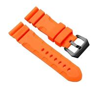 CIEMJSYNF Silicone Watch Band Compatible With Panerai SUBMERSIBLE PAM 111 441 616 Bracelet 22mm 24mm Men Rubber Accessories Straps(Orange-black,24mm)