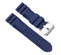 CIEMJSYNF Silicone Watch Band Compatible With Panerai SUBMERSIBLE PAM 111 441 616 Bracelet 22mm 24mm Men Rubber Accessories Straps(Blue-silver,22mm)