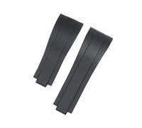 CIEMJSYNF Silicone Watch Strap Compatible With Rolex GMT Daytona Submariner Diver Waterproof Dustproof Rubber Watchband 20mm Bracelet(Black-no buckle)