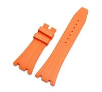 CIEMJSYNF Silicone Watch Straps Watchband Compatible With AP 15400 15202 15500 15703 26470SO Royal Oak Offshore Men's Sports Rubber Bracelet(Orange-No buckle,26mm)