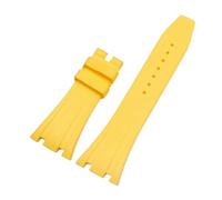 CIEMJSYNF Silicone Watch Straps Watchband Compatible With AP 15400 15202 15500 15703 26470SO Royal Oak Offshore Men's Sports Rubber Bracelet(Yellow-No buckle,27mm)
