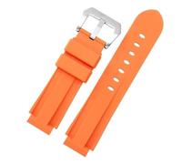 CIEMJSYNF Silicone Watchband 24 * 16mm Colorful Wristband Replacement Rubber Strap Compatible With Timex T2N739 T2N721 720(Orange)
