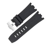 CIEMJSYNF Silicone Watchband Compatible With AP Audemars And Piguet Rubber Watch Strap Royal Oak Offshore 26400 Waterproof SweatProof 28mm(Black)