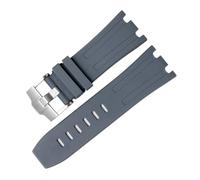 CIEMJSYNF Silicone Watchband Compatible With AP Audemars And Piguet Rubber Watch Strap Royal Oak Offshore 26400 Waterproof SweatProof 28mm(Grey)