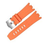 CIEMJSYNF Silicone Watchband Compatible With AP Audemars And Piguet Rubber Watch Strap Royal Oak Offshore 26400 Waterproof SweatProof 28mm(Orange)