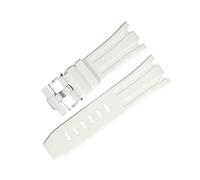 CIEMJSYNF Silicone Watchband Compatible With AP Audemars And Piguet Rubber Watch Strap Royal Oak Offshore 26400 Waterproof SweatProof 28mm(White)