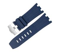 CIEMJSYNF Silicone Watchband Compatible With AP Audemars And Piguet Rubber Watch Strap Royal Oak Offshore 26400 Waterproof SweatProof 28mm(Blue)