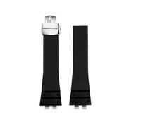 CIEMJSYNF Soft Rubber Watchband Compatible With Casio GM-B2100 GMC-B2100 Strap Men's Waterproof Black Blue Bracelet GMB2100 Watch Accessories(Black silver)