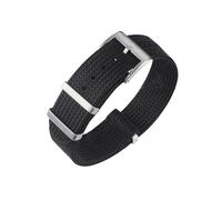 CIEMJSYNF Sport Army Navy One piece Woven Watch Band 18mm 20mm 22mm Black Fabric Nylon Watch Strap for Watches(Black,22mm)