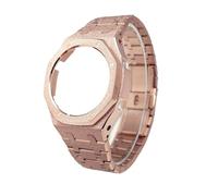 CIEMJSYNF Stainless Steel Frosted Gold Case Strap Mod Compatible With Casio GA2100 GA-B2100 GM2100 Upgrade Luxury Bezel Metal Watchband(Frost Rose Gold,GA-2100 2110)