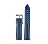 CIEMJSYNF Top layer cowhide Leather bracelet dark blue color watch strap 16mm 18mm 19mm 20mm 21mm 22mm watchband wristwatches band(Blue silver buckle,18mm)