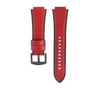 CIEMJSYNF Vintage Cowhide Watch Strap Compatible With Casio A158 A158W A168 F91W AE-1200 AE1300 SGW-300 SGW-1500 A159 A169 Series Watchband(Red-black)