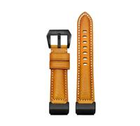 CIEMJSYNF Vintage Leather Replacement Watch Strap Compatible With Casio Master G Mudmaster GG-1000 GWG-100 GSG-100 Watch Band Bracelet Black(Y01 yellow-black)
