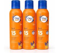 Cien Transparent Sun Spray SPF 15 for Sports, 3 x 200ml Pack, Quick Absorbing Cooling Sunscreen Spray with UVA UVB Protection, Waterproof & Sweat Resistant Sun Care for Outdoor Activities