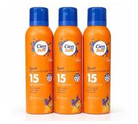Cien Transparent Sun Spray Sport SPF 15 Quick-Absorbing, Cooling & Waterproof | UVA/UVB Protection | Pack of 3 x 200ml Each