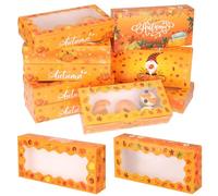 CIEOVO 24 Pcs Fall Cookie Boxes with Window, Autumn Maple Leaf Cookie Gift Cardboard Paper Treat Boxes for Fall Harvest, Wedding Thanksgiving Party Supplies
