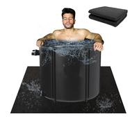 CIEOVO Ice Bath Mat, 40 x 63in Black Felt Rectangular Cold Plunge Mat for Ice Bath Tub