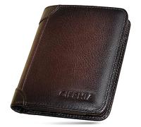 Ciephia RFID Blocking Trifold Genuine Leather Wallets for Men, Vintage Thin Short Multi Function Credit Card Holder,Money Clips with 2 ID Windows Give Gifts to Men, Coffee, Vintage