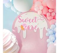 CIEQR Donut Sweet One Birthday Party Decorations Decal - Donut Dessert Themed First Birthday Decal for Backdrop, Balloon Arch, Party, Anniversary, Baby Shower…