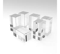 Ciezeical K9 Cube Crystal Blank Blocks 6 Packs 50x50x100mm Size Designed Specifically for 3D Laser Engraving for DIY and Making Gifts Transparent Glass Brick