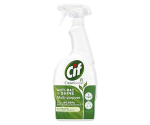 Cif Anti-bac & Shine Multi-purpose Cleaner Spray disinfectant that eliminates 99.99% of bacteria and viruses 100% naturally derived cleaning agent 700 ml