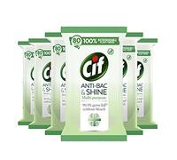 Cif Anti-bac & Shine Multi-purpose eliminate 99.9% germs Antibacterial Wipes kitchen and toilet wipes 80 wipes pack of 6(total 480 wipes)