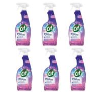 Cif Antibacterial Spray Aurora Blooms Winter Edition 750ml Multi-Surface Cleaner with Floral Winter Fragrance Powerful Germ Protection Assorted Packs (Pack of 6)