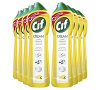 Cif Lemon Cream Cleaner multipurpose surface cleaner with 100% natural cleaning particles removes 100% of the toughest dirt 500 ml Pack of 8
