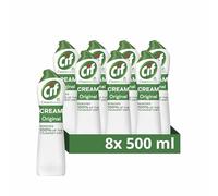 Cif Original Cream Cleaner multipurpose surface cleaner with 100% natural cleaning particles removes 100% of the toughest dirt 8x 500 ml