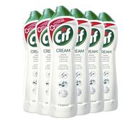 Cif Original Cream Multipurpose Surface Cleaner enriched with a fresh, ocean scent made with 100% natural cleaning particles for gentle and reliable cleaning, Multi Buy 6 Pack