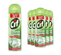 Cif Power & Shine Mousse Bathroom Cleaner Citrus Pack of 6, 500ml each - Limescale & Soap Scum Remover Spray for Bathroom, Shower, Tiles, Sink, Fast Acting Foaming Cleaning Spray