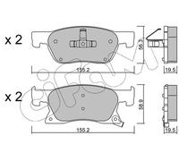 Brake pads 822-1114-0 CIFAM for OPEL ASTRA K ASTRA K Sports Tourer