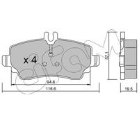 Brake pads 822-310-1 CIFAM for MERCEDES-BENZ VANEO