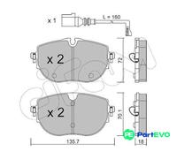 BRAKE PAD SET DISC BRAKE 822-1321-0 FOR VW TRANSPORTER/T6/CARAVELLE/Bus/Van 2.0L